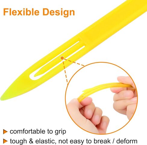 uxcell 5 Pcs Fishing Netting Needle Shuttles Kit Net Repair Needle Fishing Line Equipment Tool Plastic Cast Net Mending Sewing Needle Size:5# Yellow in Saudi Arabia