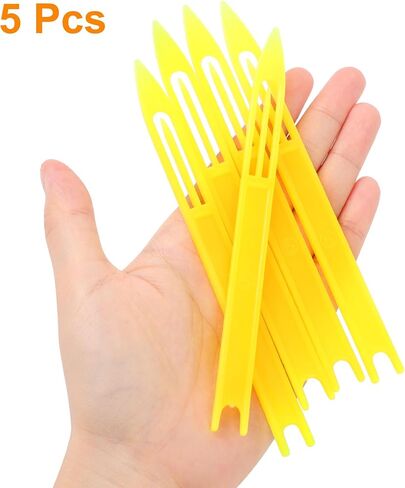 uxcell 5 Pcs Fishing Netting Needle Shuttles Kit Net Repair Needle Fishing Line Equipment Tool Plastic Cast Net Mending Sewing Needle Size:5# Yellow in Saudi Arabia