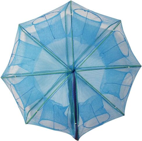 NA Fishing Bait Trap Net Blue Foldable Fishing Net Fish Trap Cast Net Dip Cage Hexagonal Mesh Trap Net for Fish, Shrimp, Minnow, Crayfish, Crab, Crawdad Size: 6/8 Holes in Saudi Arabia