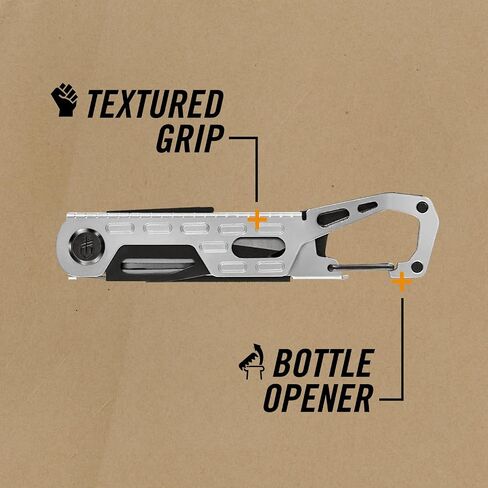 Gerber Gear Gear Stake Out 11-in-1 Multi-tool - 2.2" Plain Edge Blade, Tent Stake Puller, Carabiner Carry - EDC Gear and Equipment - Silver in Saudi Arabia