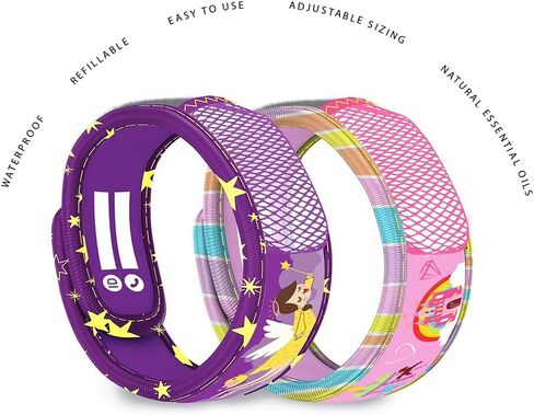 PARA'KITO Mosquito Repellent Pack - 2 Kids Wristbands & 2 Refills Rainbow/Polar Bear in Saudi Arabia