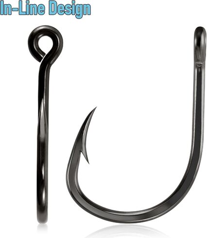 Dr.Fish 30 Pack Live Bait Hook Saltwater Fishing Hook in-line Hooks Tuna Surf Fishing Circle Hooks Striper Catfish Halibut Mackerel #1-12/0 in Kuwait