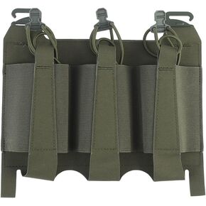 Triple Elastic Mag Front Flap,556 762 Tactical Vest Mag Pouch with G Hooks and Hook Backing