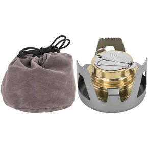 Mini Alcohol Stove, Outdoor Spirit Burner Ultralight Camping Cookware Portable Windproof Cooktop with Pot Stand Storage Bag for Emergency Hiking Picnic BBQ Camp Backpacking Survival Tool