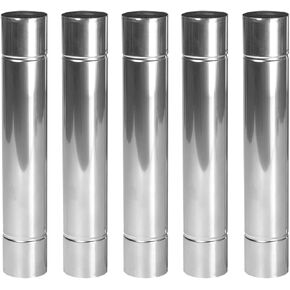 Stove Pipe 2.36" Chimney Pipe Thicken Stainless Steel Solowilder Chimney Cap Wood Stove Flue Extend 14" (1 pcs)