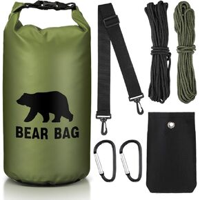 1 Set Bear Food Bag for Camping Ultralight Food Bag Hanging System Includes Waterproof Bear Bag, Nylon Ropes, Hooks for Camping Backpacking