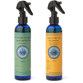 Nantucket Spider 2 Pack | 8 oz Extra Strength Natural Tick Repellent and 8 oz The Original Bug Repellent | Natural Tick Repellent for People | Made in The USA with 100% Organic Essential Oils