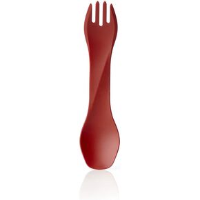 humangear GoBites Uno Portable Silverware Utensils Camping Gear Accessories Kitchen Equipment for Cooking or Lunchbox, 1-Pack, Red