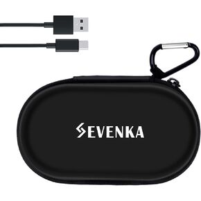 SEVENKA Portable Carrying Case & Short USB-C Charging Cable Only for Silicone Rubber 230° Rechargeable Sensor Headlamp with Floodlight & Spot Light, Headlamp Bag Travel Case (No Headlamp)