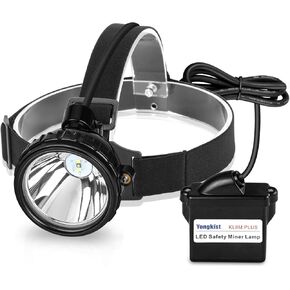 Safety Mining Light 1+2 LED Coal Mining Lights Battery Pack with LED Light Waterproof Head Torch Mining Lamp Headlight Explosion Proof Hard hat Cap Mining Headlamp (KL6M.F-Medium Size)