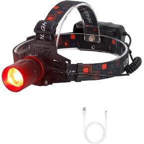 LUXJUMPER Red Light LED Headlamp Red Hunting Flashlight Super Bright 1000 Lumens 3 Lighting Modes Rechargeable Waterproof Lightweight Headlight for Hunting Stargajing Astronomy Running Fishing
