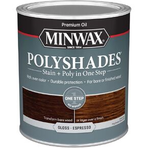 Minwax PolyShades Wood Stain + Polyurethane Finish – Quart, Espresso, Gloss