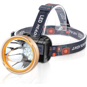 Superbright Coon Hunting Lights,High Lumens LED Headlamp with 2 Light Modes Waterproof & Rechargeable Headlight Flashlight for Outdoor Hiking Hunting Fishing(White Light)