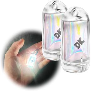 2 Pack USB Mini LED Lantern, Waterproof EDC Keychain LED Flashlight for Camping, Rechargeable Battery Small Stick Lamp Maglite Puck Dog Collar Torch Light for Night Shift Walking (White + Red)