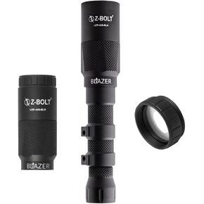 Z-BOLT® Gen 3 BLAZER LEP Tactical Weapon Light with Beam Diffuser. Dual Fuel! 18650 Light Body & Tailcap - 1100 Meter Range & 315,000 Candela (BLACK)