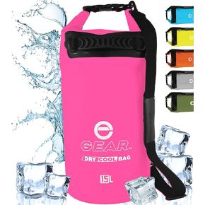 Dry Bag Floating Cooler - Roll Top Insulated Backpack – Portable, Collapsible, Waterproof with Padded Shoulder Strap - Perfect for Kayaking Fishing Beach Hiking -15L