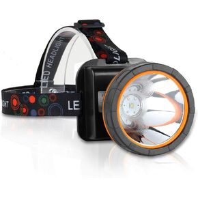 Rechargeable LED Headlamp,Superbright Headlight Waterproof Head Torch High Lumens Headlight for Hunting Fishing Hiking (White Light)