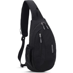 Peicees Sling Bags Men Women Shoulder Backpack Small Cross Body Chest Sling Backpack, Black in Kuwait