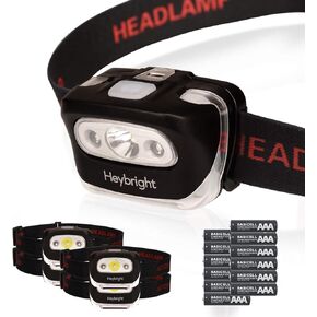 4 Pack LED Headlamp with Red Safety Light 8 Lighting Modes for Adults and Kids 300 Lumen 12 X AAA Batteries Included