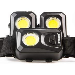 3 Pack of 150 Lumen Headlamps with Batteries | Three Light Modes: High, Low, and Strobe| Beam Distance 30 Meters, Black, One