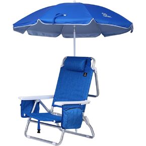 Nice C Backpack Beach Chair, Sand Chair, Beach Chairs for Adults, Chair Beach with Cooler and Umbrella, Cup Holder Outdoor, Camping, BBQ, Travel, Picnic (One Blue)