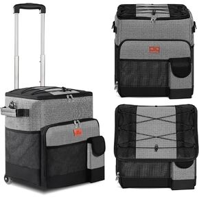 45 Can Large Rolling Cooler, Leakproof Insulated Soft Cooler Bag with Wheels & Handle Collapsible, Beach Camping Travel Outdoor