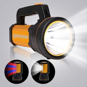 Powerful Led Flashlight High Lumens Rechargeable, Super Bright Handheld Spotlight Flashlight Large Ultra Long Lasting Portable High Power Big Searchlight