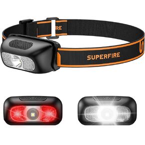 SuperFire LED Rechargeable Headlamp, 2 Packs Super Bright 1000 Lumen Head Lamp, 5 Modes Waterproof Lightweight Head Flashlight for Outdoor Camping, Hiking, Hunting, Running, Survival, Red Light
