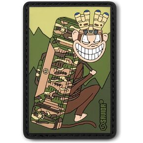 Savior Equipment Tactical Evil Monkey w/Urban Warfare PVC Moral Patch, Funny Meme Patches for Army Backpack Gear Hat Military Hook and Loop Panel, 1-Pack
