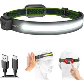 Headlamp Rechargeable, 1000LM 230°Wide-Beam Rechargeable Head Lamp with Motion Sensor & Taillight, Waterproof Lightweight LED Flashlight for Camping, Hiking, Running, Outdoor for Adults and Kids