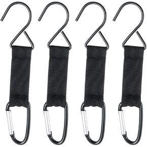 Homaisson 4 PCS Carabiner Fence Hooks, Fence Hook for Baseball, Nylon Safety Buckle, Hanging Metal Hooks for Backpacks, Water Cups in Softball, Tennis, Outdoor Sports, Camping