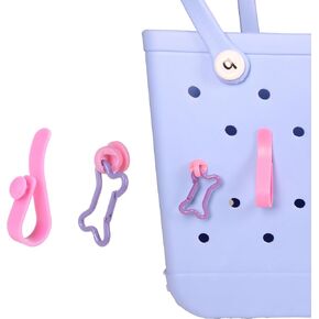 Hooks Set Accessories for Bogg Bag,Dog-Bone Shaped Keychain, Insert Charm Carabiner Keychain Compatible with Bogg Bag Beach Tote Bag- Finding Your Keys Quickly(Black)