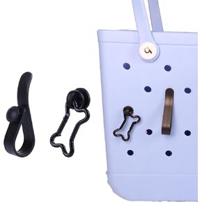Hooks Set Accessories for Bogg Bag,Dog-Bone Shaped Keychain, Insert Charm Carabiner Keychain Compatible with Bogg Bag Beach Tote Bag- Finding Your Keys Quickly(Black)