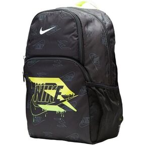 Nike 3 Brand Graphic Print Backpack – Black/Volt – One Size (30L)