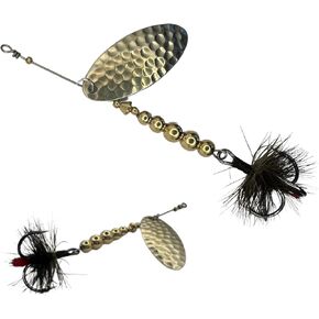 Trout Lures Spinnerbait with Fishing Spoons Salmon Lures Rooster Tail Fishing Lures Fly Fishing Nymph Tail Copper Spinner Baits Steelhead Inline fishing lure Hard Metal Spinner Baits 0.35oz