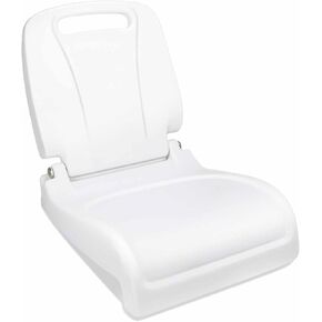 Poolside Chairs for Edge of Pool, Upgraded Foldable Pool Chair with Handle & Back Support, Portable & Lightweight Outdoor Pool Chairs for Beaches, Picnic, Camping, Sporting Events, White