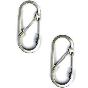 Dual Carabiner Stainless Steel 304 Spring Hook for Gated Keys and Gear,Black