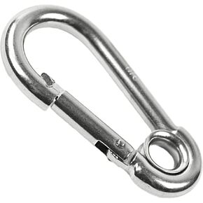 MARINE CITY 316 Grade Stainless Steel Carabineer/Clip Snap Hook with Ring 3-1/2 Inches for Climbing – Fishing – Hiking – Boating – Sailing – Camping
