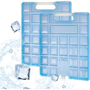 WORLD-BIO Large Reusable Freezer Ice Pack for Lunch Boxes, Coolers, Picnics, Camping, Fishing - 10 x 7.9 x 1.2 Inch