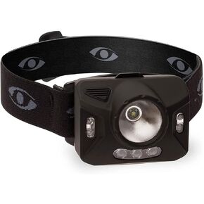 Cyclops Ranger XP 4 Stage Adjustable Black Headband Strap Headlamp w/3 Green LED Lights for Outdoor Camping, Running, Cycling, Climbing