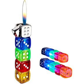 Creative Shiny Dice Lighter, Refillable Butane Gas Lighter, Butane Lighter,Cool Rotary Lighter, Gadget Windproof Lighter, Unique Men's Lighter,Suitable for Women and Men Fun Toy Gifts (No Gas)