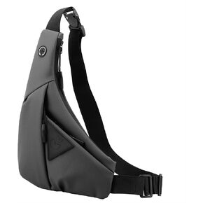 MAYMOONER Small Sling Shoulder Crossbody Bag Men Women, Lightweight Anti-theft One Strap Casual Chest Bag Slim Backpack for Outdoor Walking Trip Hiking Biking Black