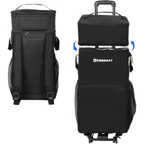 62L Large Rolling Cooler, 4 in-1 Multi-functional Leakproof Insulated Soft Cooler Bag with Wheels and Handle, Collapsible Backpack Cooler for Drink Beverage Beach Camping Patio Travel Outdoor