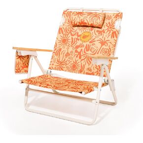 Margaritaville Business & Pleasure Co Manana Chair - Backpack Beach Chair, Lay Flat Reclining, Lightweight & Portable, Insulated Cooler Pocket, Hemisphere Dancer Tiki