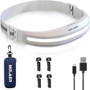 Rechargeable LED Headlamp, 230° Wide Beam Headlight with Red Light, Lightweight, Weatherproof, 2 Light Source Head Lamp Flashlight for Camping, Hiking, Running, Outdoor - Adults and Kids (White) in Kuwait