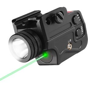 550 Lumens Tactical Flashlight with Green Beam and Gunlight,Magnetic Charging Laser Flashlight Combo fits with Standard Picatinny-Rail for Handgun/Pistol/Glock