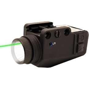 800 Lumens Compact Rail Green Beam and White LED Combo, USB Rechargeable Tactical Flashlight with MLOK Rail (Black) (Purple)