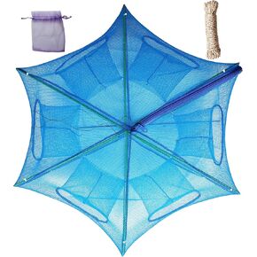 Fish trap Crab trap Minnow Trap, Crab Net crawfish trap Bait Trap for Fishing Trap for Crab Shrimp Fish Bait Crayfish Crawdad, portable Folded Fishing Net trap, Shrimp Net, Cast Nets