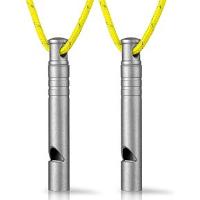 TISUR Titanium Emergency Whistle,120db Safety Whistle with Lanyard,Outdoor Survival Small Whistle for Life Saving,Hiking,Pets Training,Coach Sports