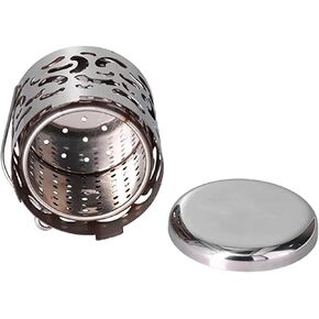 Portable camping heater Outdoor heater Stainless steel heating cover picnic hand warmer tent heating equipment Portable fall and winter stove heating cover(black)